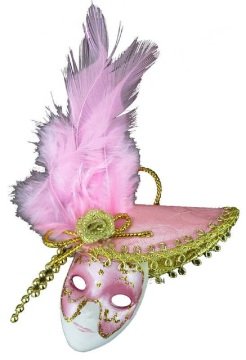 Maske Seramik Süslü Pembe