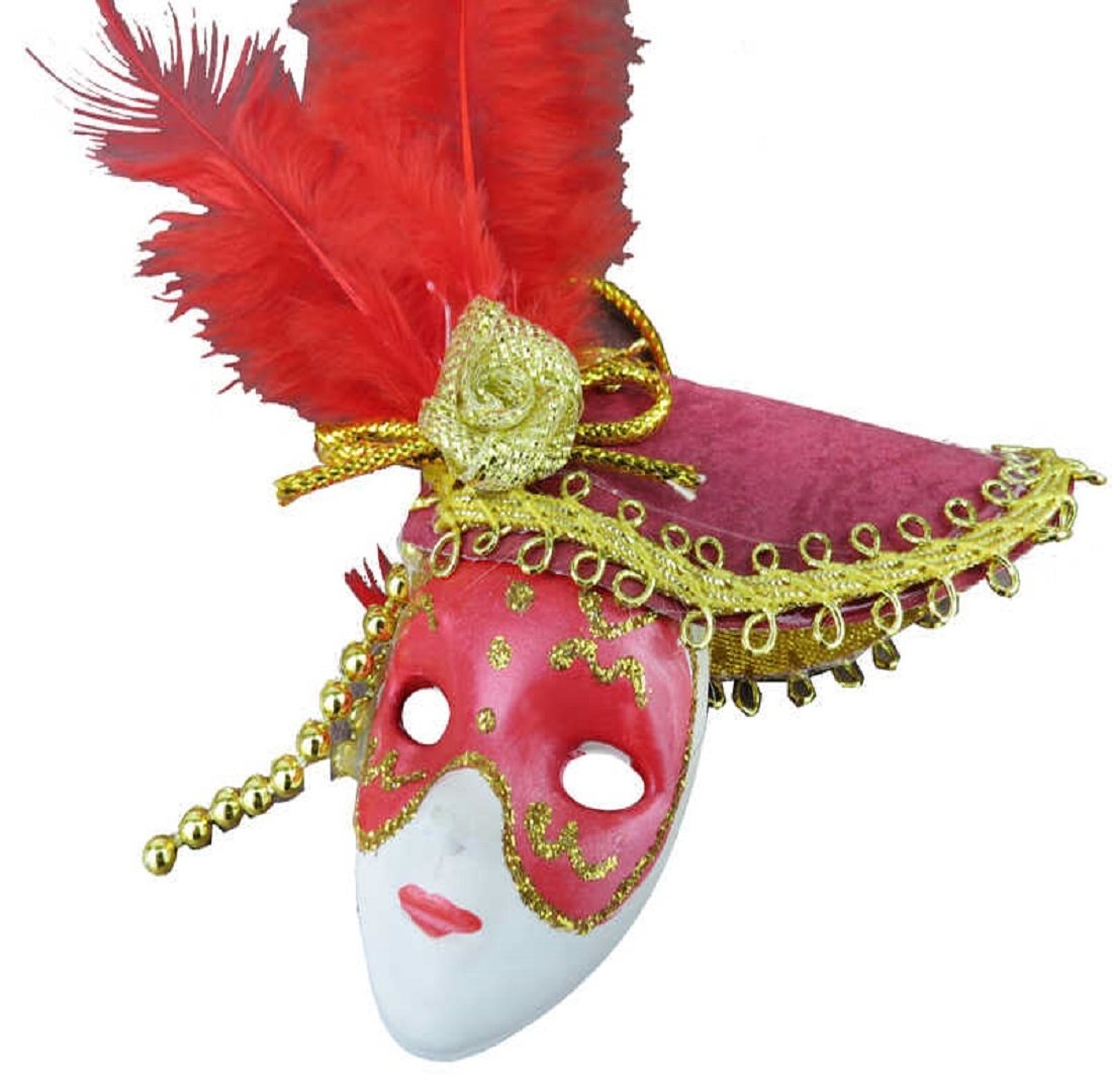 Maske Seramik Süslü Kırmızı