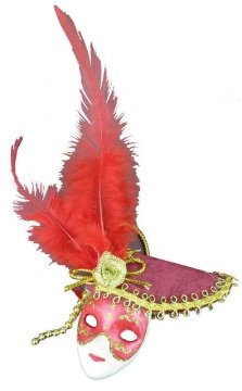 Maske Seramik Süslü Kırmızı