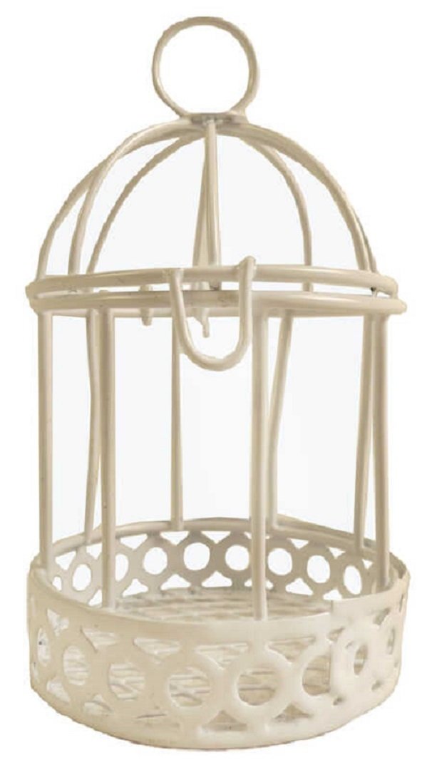 Kuş Kafesi Desenli Beyaz