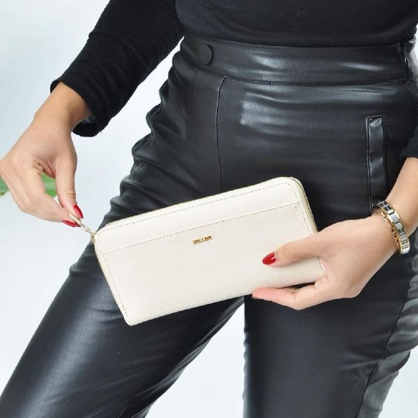 Sellini Çok Gözlü Krem Kadın Cüzdan