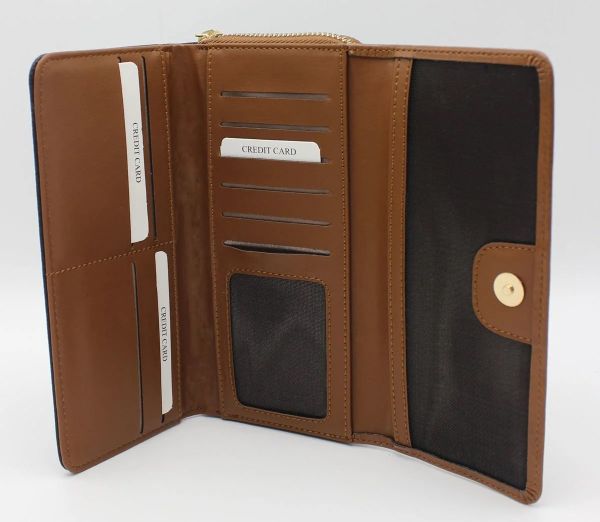 Çok Gözlü Yeşil-Taba Kadın Cüzdan