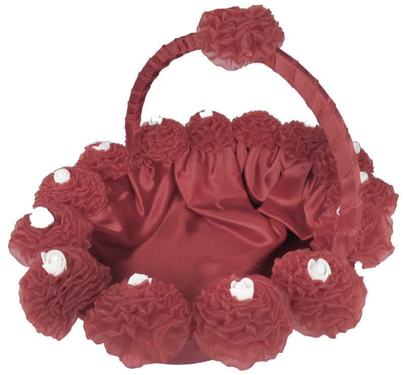 KINA SEPETİ ORGANZE GÜLLÜ BORDO