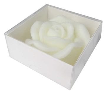 Mum Gül Asetat Kutulu Beyaz
