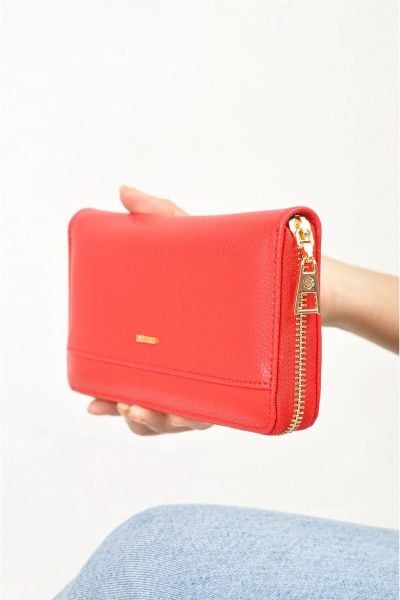 Sellini Çok Gözlü Kırmızı Kadın Cüzdan