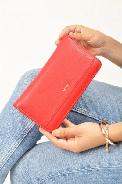 Sellini Çok Gözlü Kırmızı Kadın Cüzdan