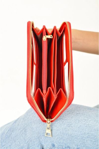 Sellini Çok Gözlü Kırmızı Kadın Cüzdan