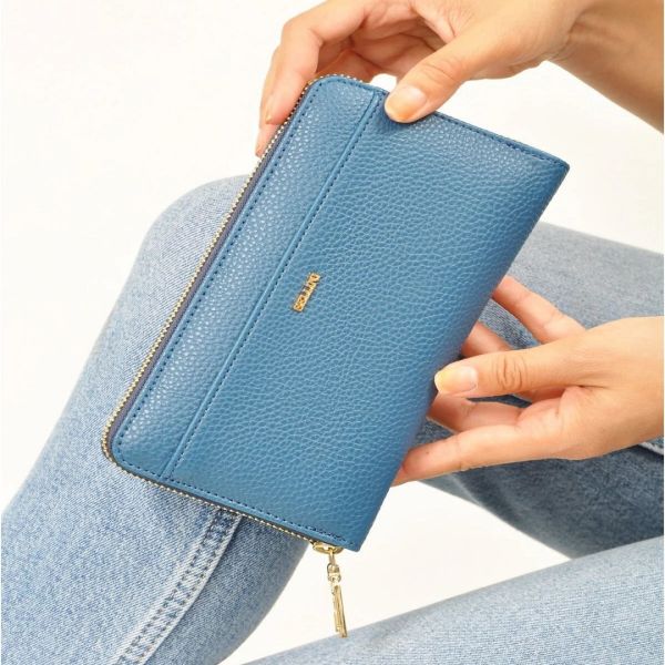 Sellini Çok Gözlü Mavi Kadın Cüzdan