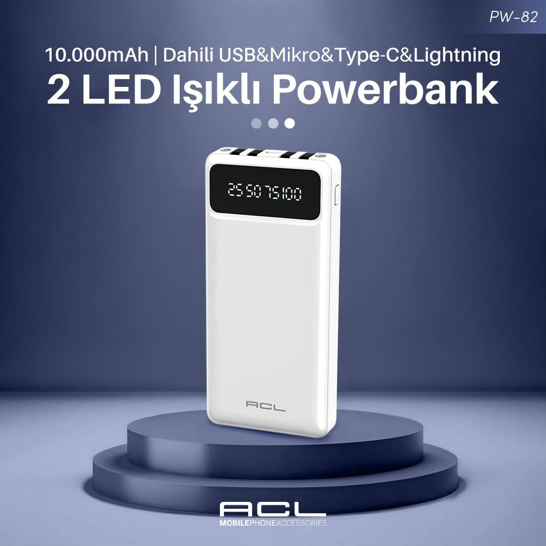 ACL PW-82 LED Işıklı Powerbank
