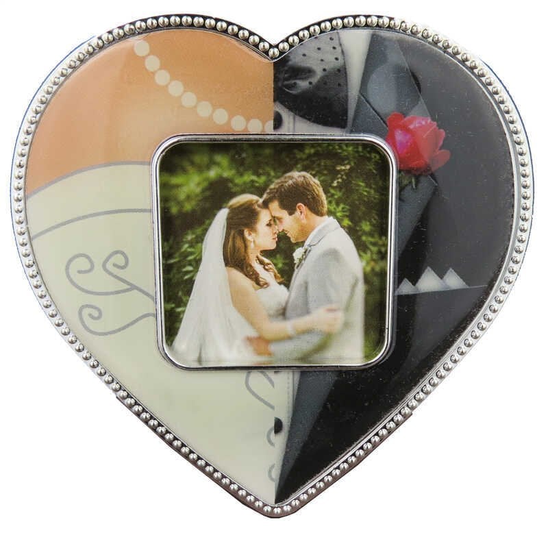 Çerçeve Gelin Damat Kalpli Magnet