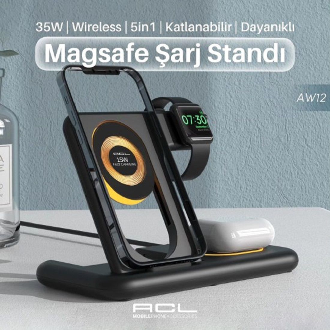 ACL AW-12 Magsafe Kablosuz Şarj Standı