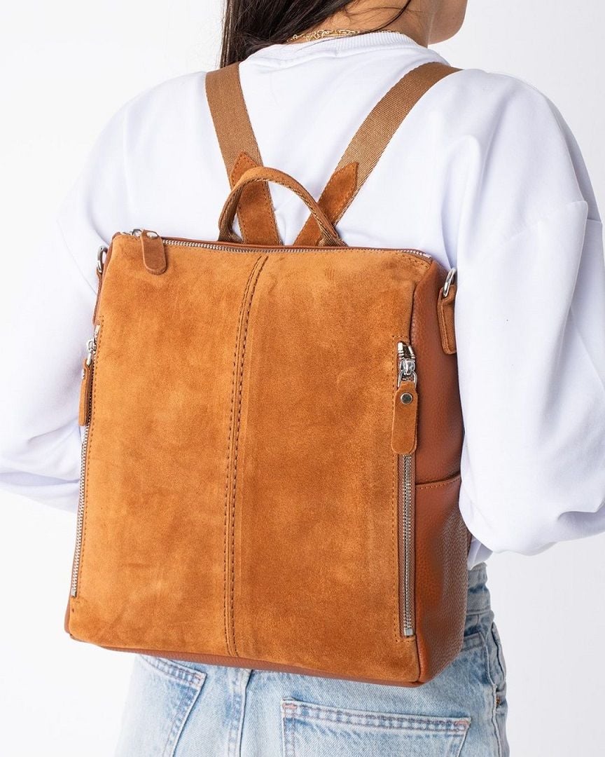 KADIN KAHVERENGİ SÜET GERÇEK DERİ SIRT,KOL VE ÇAPRAZ ÇANTA