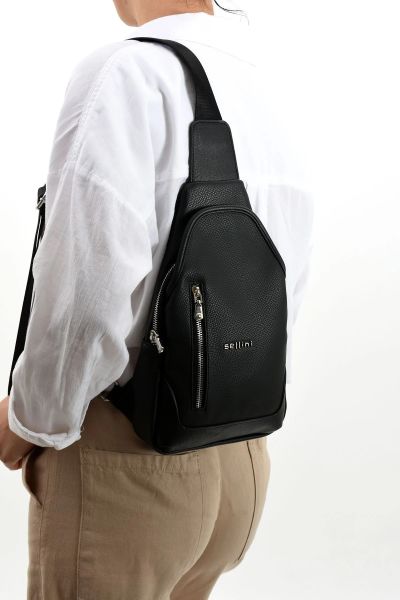 Siyah Çapraz Askılı Omuz Bel ve Göğüs Çantası Bodybag