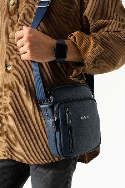 Lacivert Çok Gözlü Omuz ve Çapraz Çanta