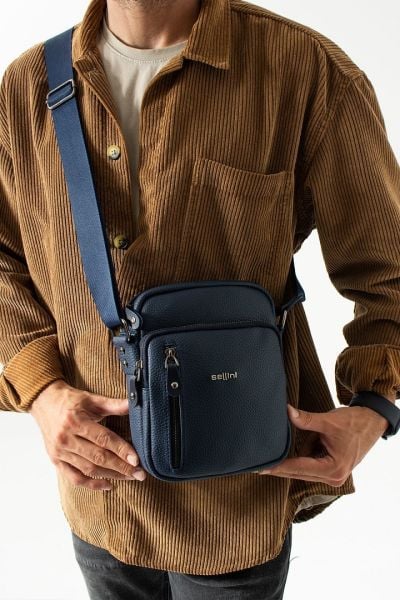 Lacivert Çok Gözlü Omuz ve Çapraz Çanta