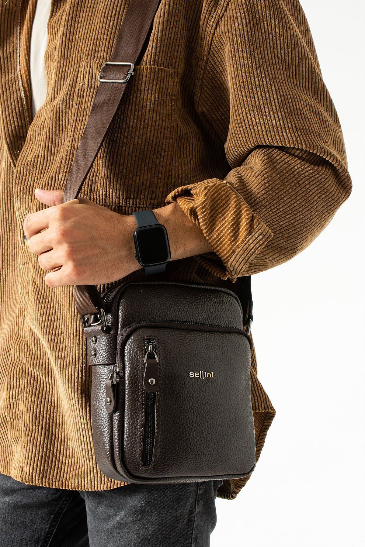 Kahverengi Çok Gözlü Omuz ve Çapraz Çanta