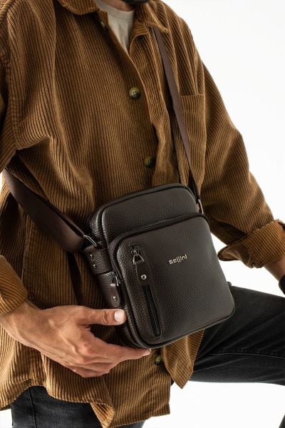 Kahverengi Çok Gözlü Omuz ve Çapraz Çanta