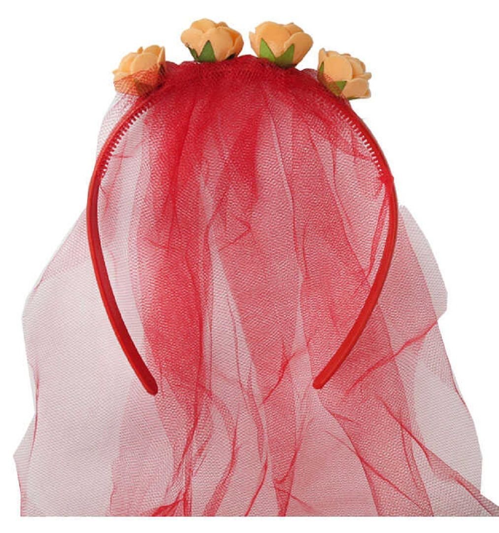 Kına Tacı Turuncu Çiçekli Kırmız